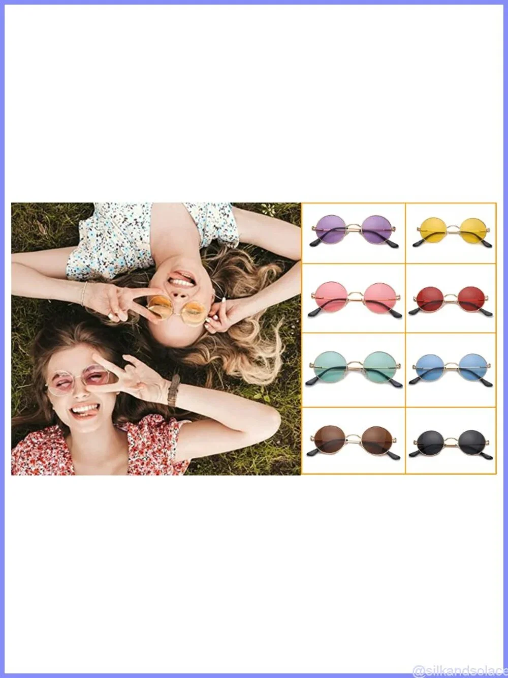 Polarized Round Retro Hippie Sunglasses Metal Alloy UV400 Full Frame